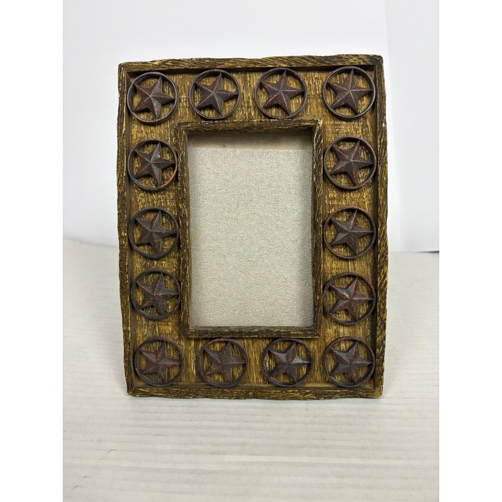 Unbranded Picture Frame Unisex 4x6 Rustic Texas Star Brown Faux Wood